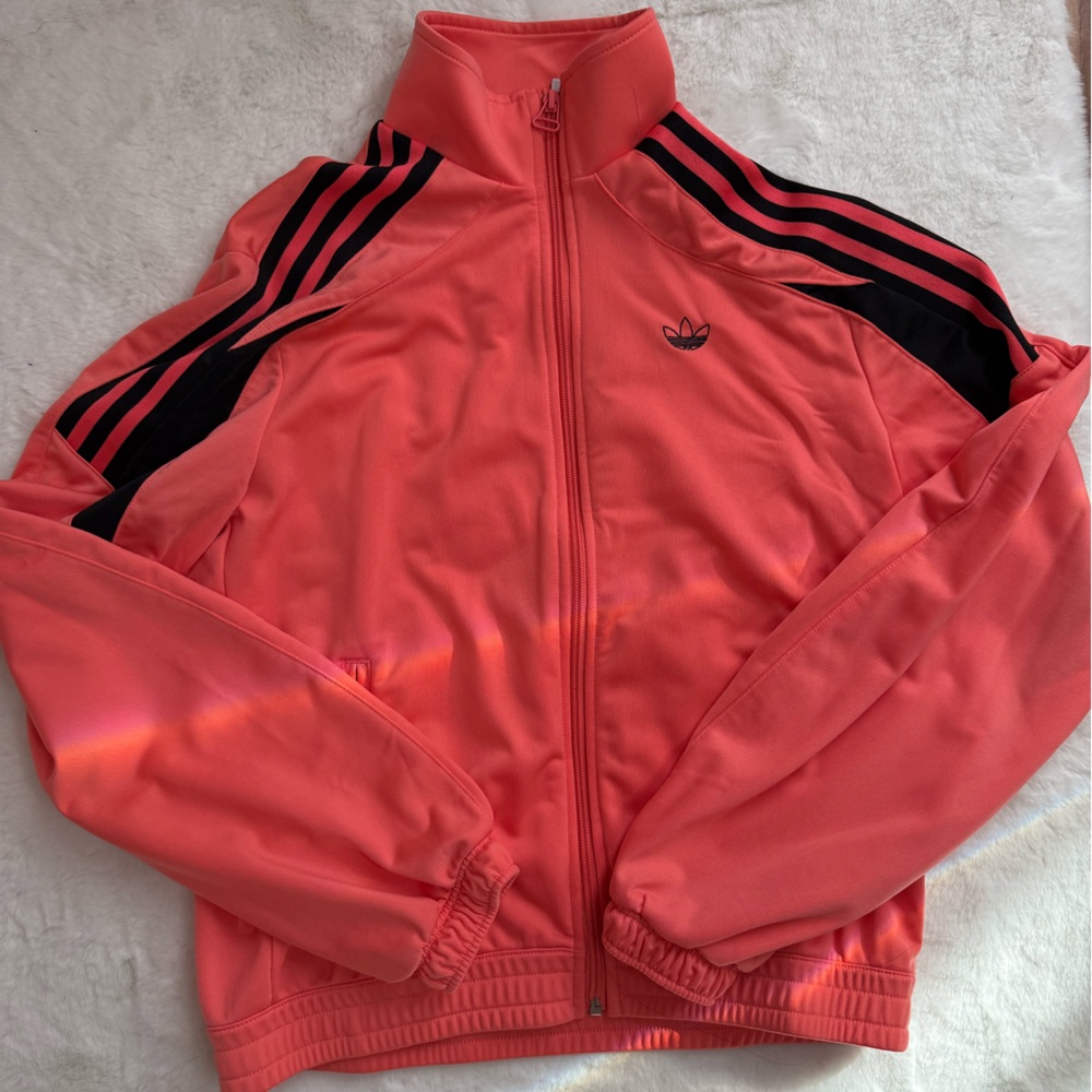 adidas Coral Pink Black Track Varsity Jacket